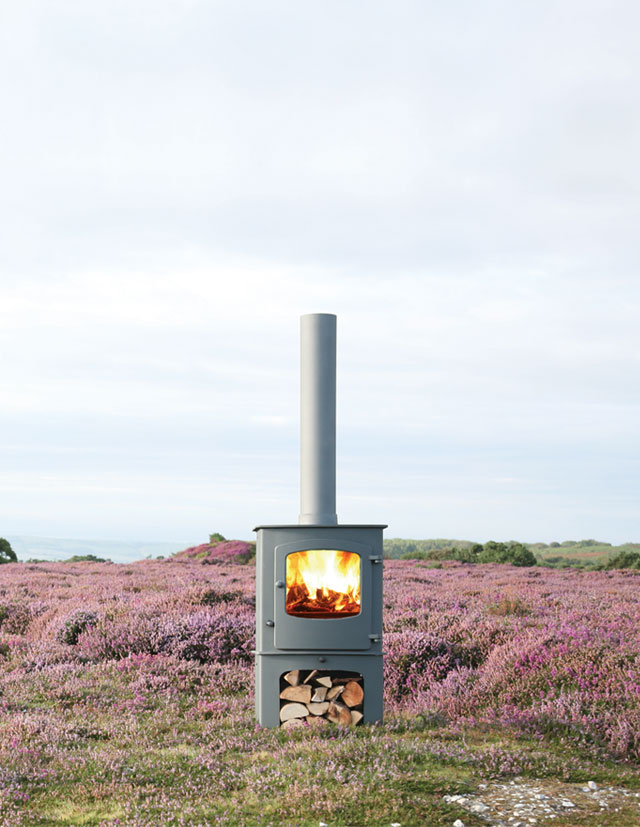 wood burning stove outside