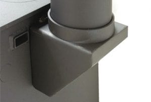 Rear flue adaptor on stove