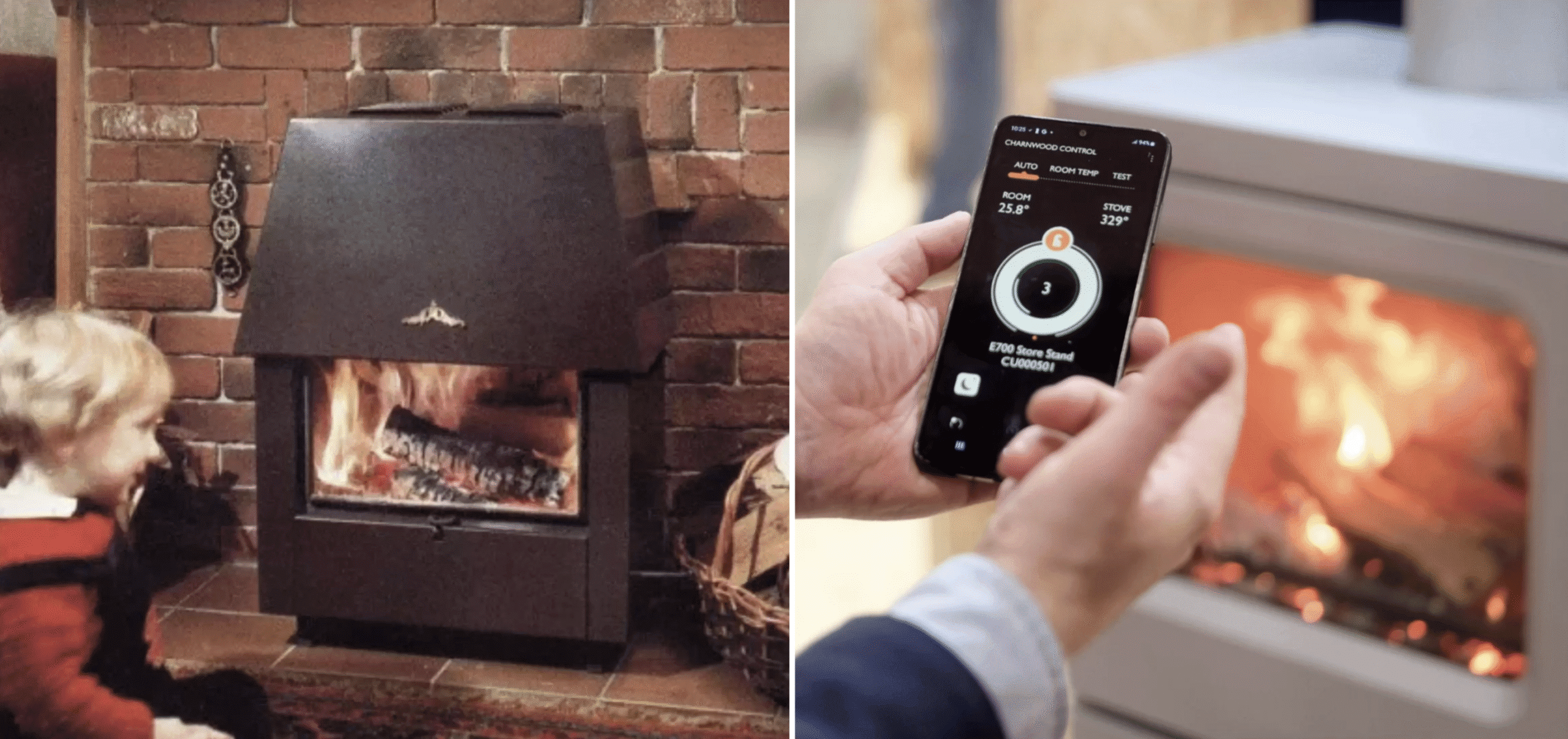 Modern new-build home with wood-burning stove installed as secondary heating